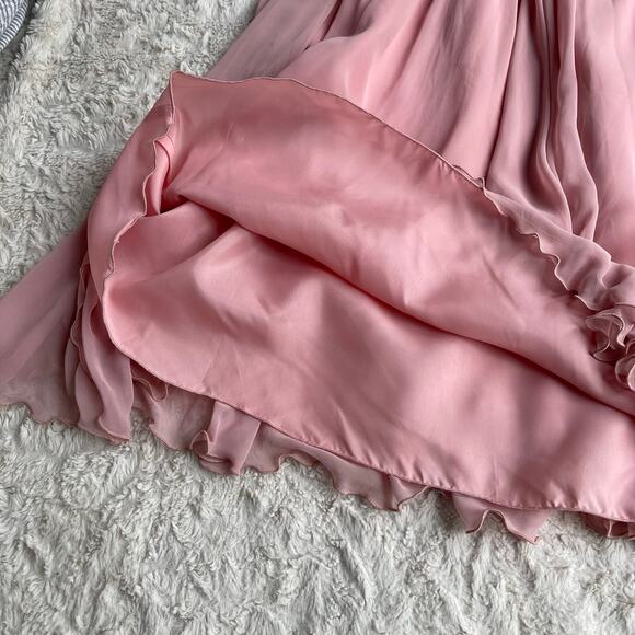 Vintage ballet pink chiffon maxi skirt full balletcore flowy nwt deadstock long - Picture 7 of 15